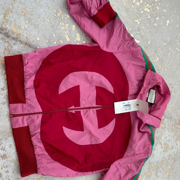GUCCI LOGO TRACK JACKET PINK SIZE S - Picture 9 of 11